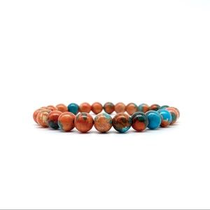 8mm Ocean Beaded Jade Bracelet